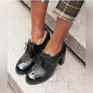 The Office of Angela Scott Mrs. Robinson Black Patent Leather Women's Shoes 38.5